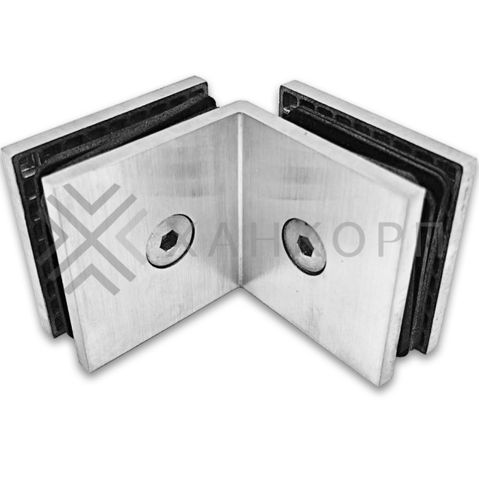 Коннектор Альфа FDK-14 стекло-стекло 90˚ нержавейка/матовый