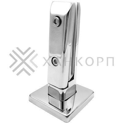 Стойка FOS-05 для стекла напольная 90х190 мм со сверлением и регулировкой, дюплекс/полированный