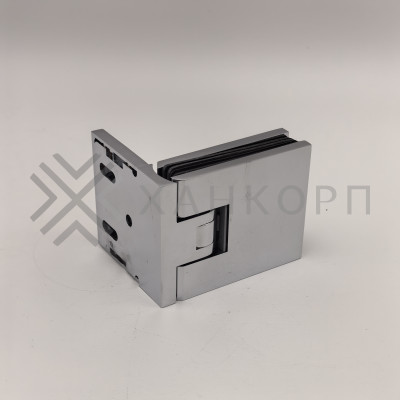 Петля Афродита FDP-230, стена-стекло 90° с крышками, латунь/хром