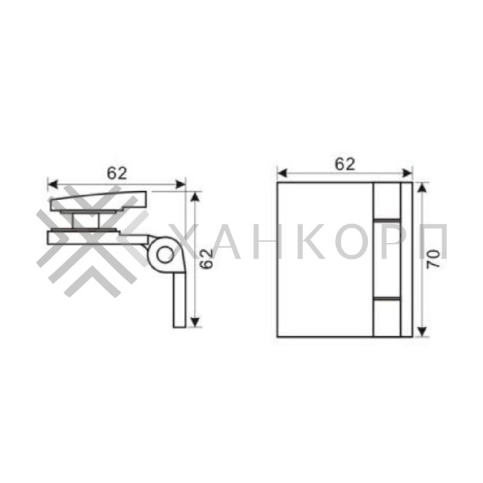 Петля Рея FDP-220 стена-стекло 90° с крышками латунь/черный
