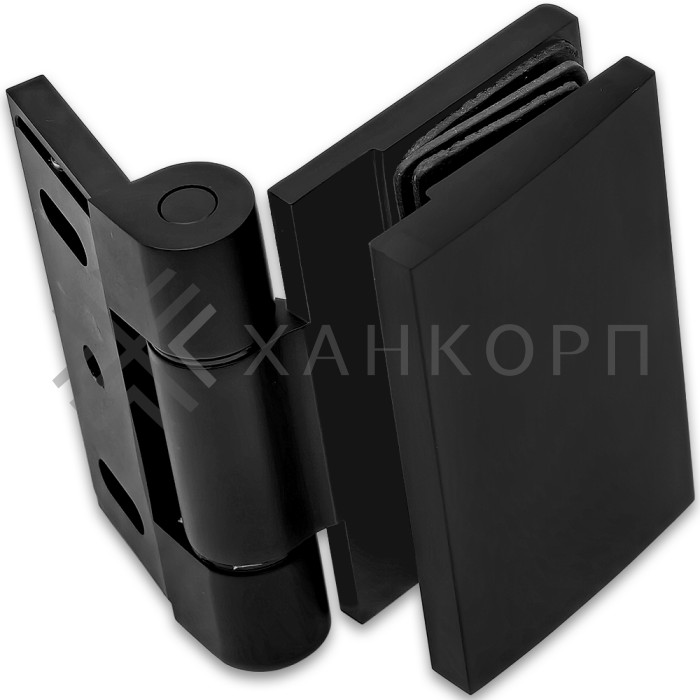 Петля Рея FDP-220 стена-стекло 90° с крышками латунь/черный