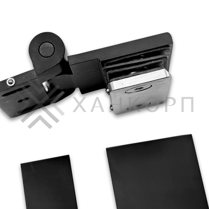 Петля Рея FDP-220 стена-стекло 90° с крышками латунь/черный