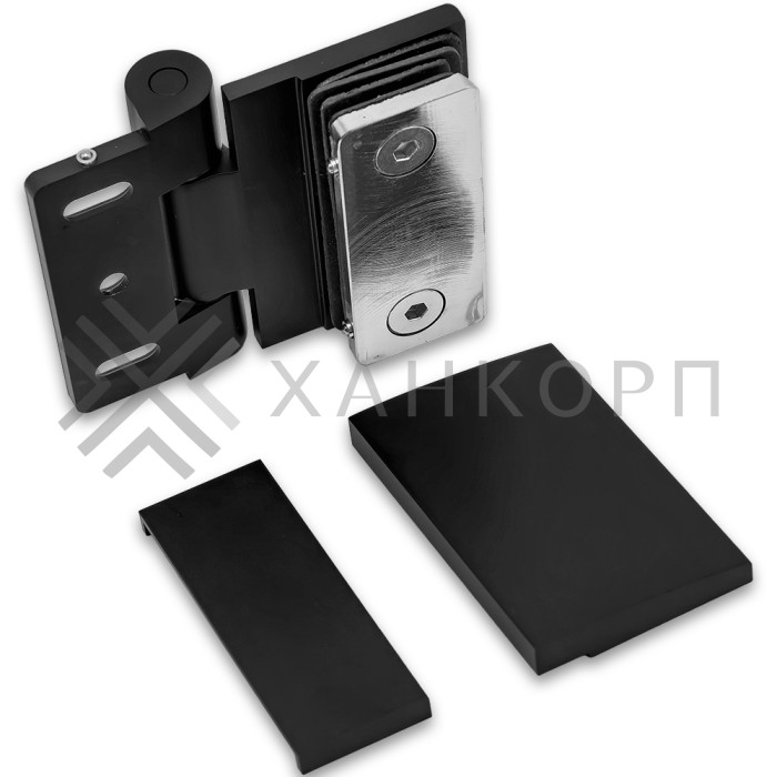 Петля Рея FDP-220 стена-стекло 90° с крышками латунь/черный