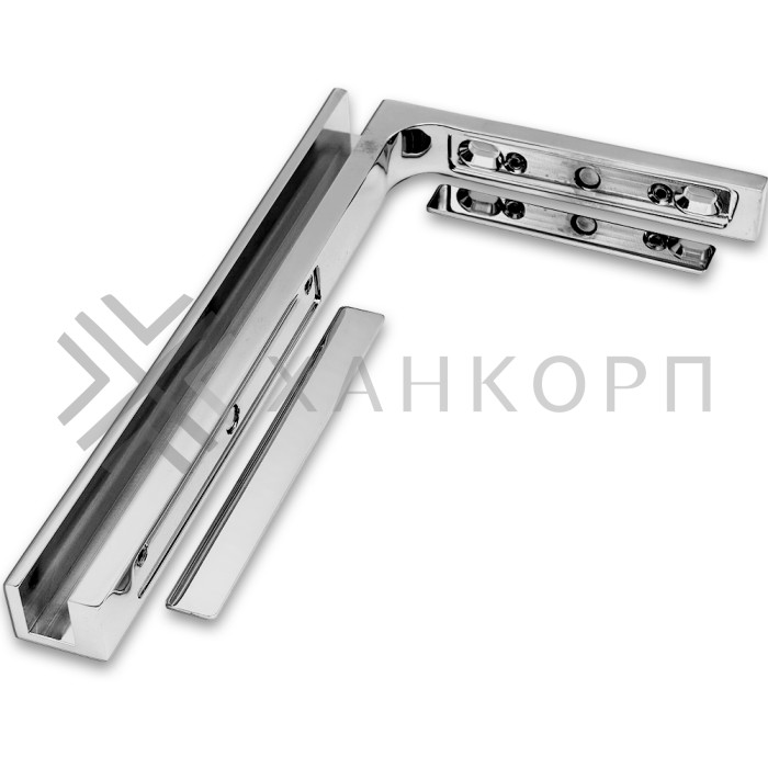 Угловой стабилизатор Диор FDK-5R стена-стекло 90˚ правый, нержавейка/полированный