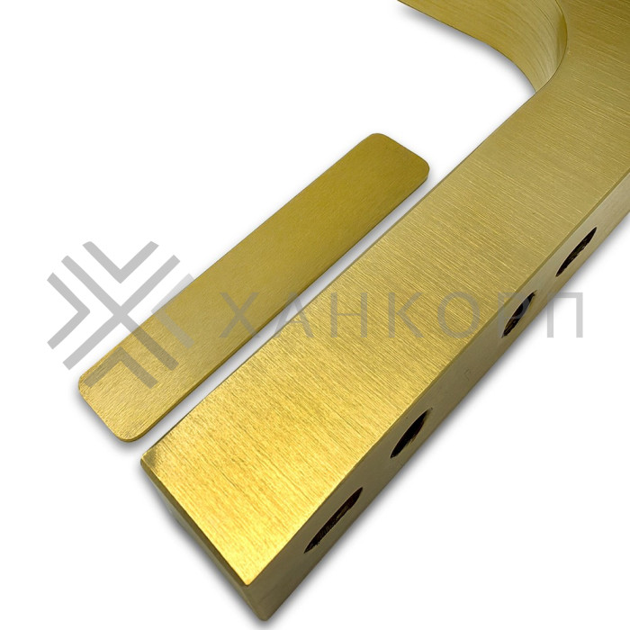 Угловой стабилизатор Диор FDK-3L стена-стекло 90˚ левый, латунь/брашированное золото