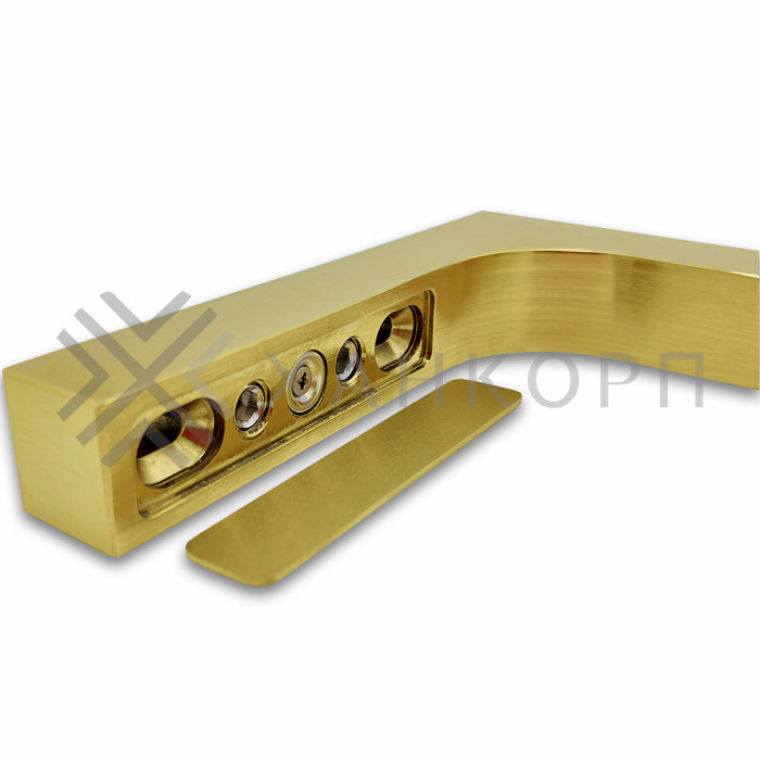 Угловой стабилизатор Диор FDK-3L стена-стекло 90˚ левый, латунь/брашированное золото