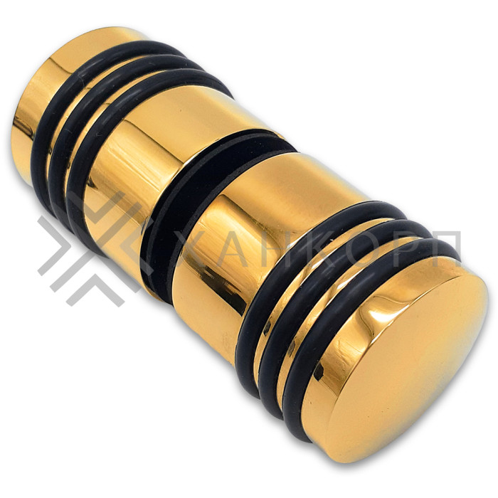 Ручка кноб Йота FDR-141 с одним резиновым торцом, латунь/золото