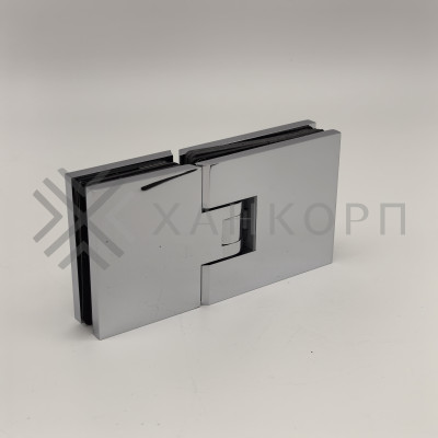 Петля Афродита FDP-232, стекло-стекло 180° с крышками, латунь/хром
