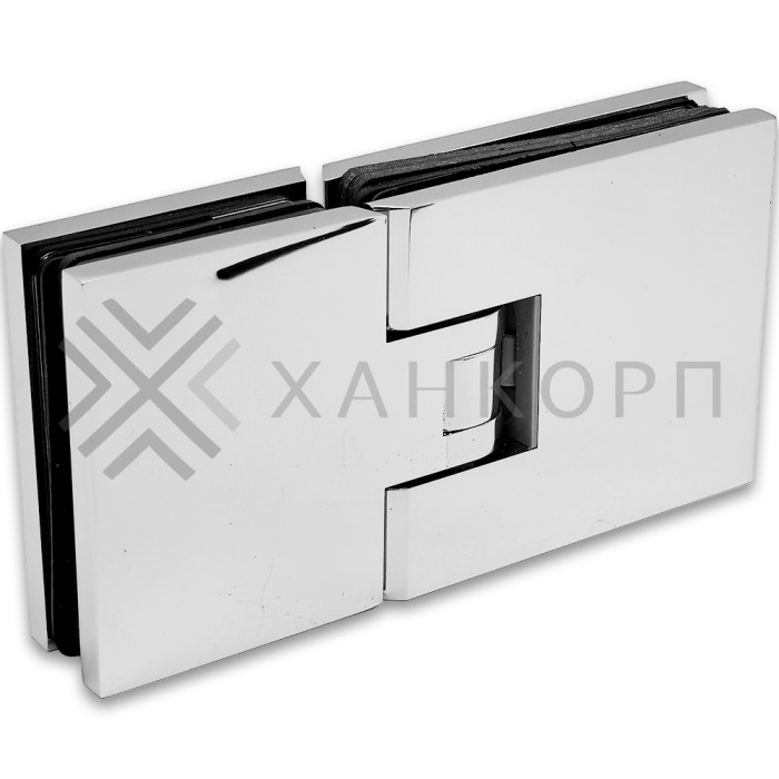 Петля Афродита FDP-232, стекло-стекло 180° с крышками, латунь/хром