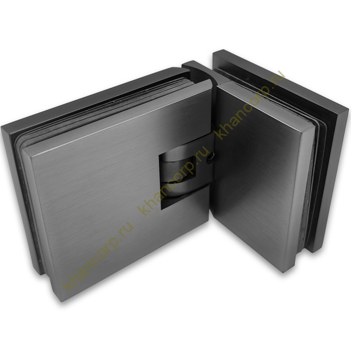 Петля Афродита FDP-233 стекло-стекло 90° с крышками, латунь/оружейная сталь