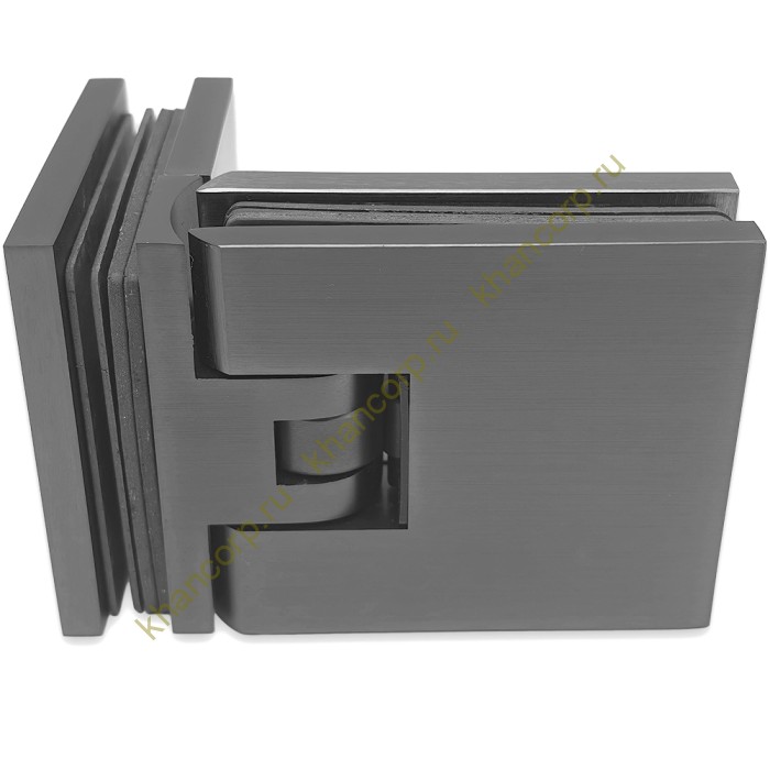 Петля Афродита FDP-233 стекло-стекло 90° с крышками, латунь/оружейная сталь