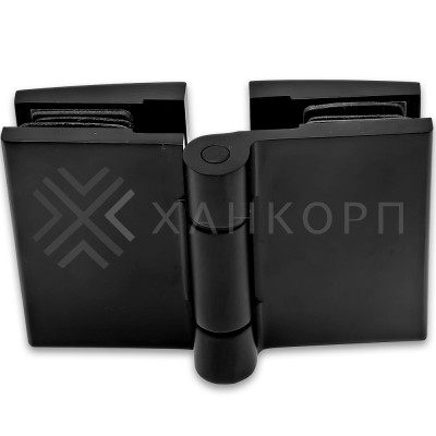 Петля Рея FDP-222 стекло-стекло 180° с крышками латунь/черный