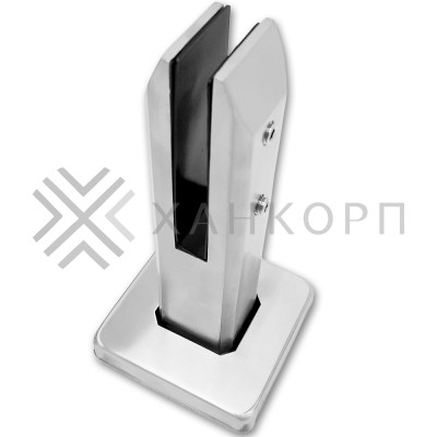 Стойка FOS-02 для стекла напольная 95х160 мм без сверления, нержавейка/матовый