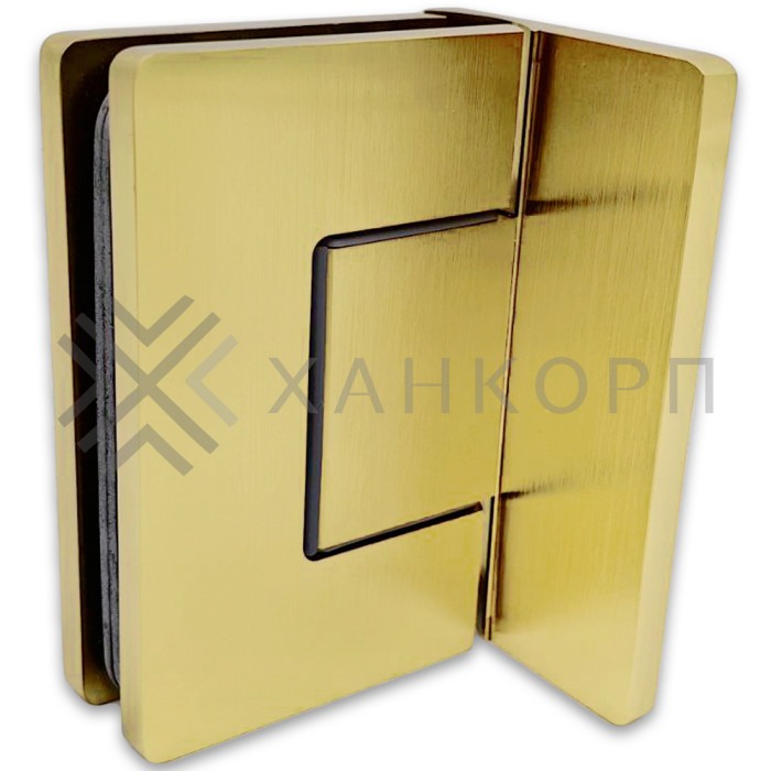 Петля Афина FDP-130 стена-стекло с боковым креплением, латунь/брашированное золото