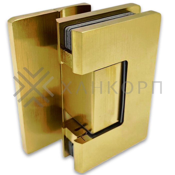 Петля Афина FDP-130 стена-стекло с боковым креплением, латунь/брашированное золото