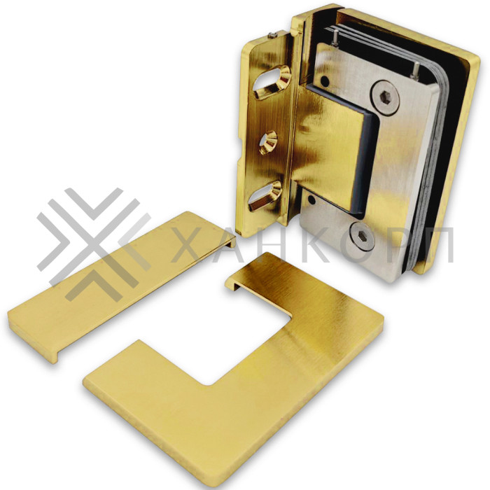 Петля Афина FDP-130 стена-стекло с боковым креплением, латунь/брашированное золото