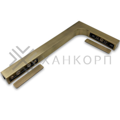 Угловой стабилизатор Диор FDK-3L стена-стекло 90˚ левый, латунь/бронза