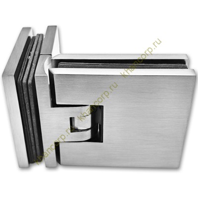 Петля Афродита FDP-233, стекло-стекло 90° с крышками, латунь/матовый