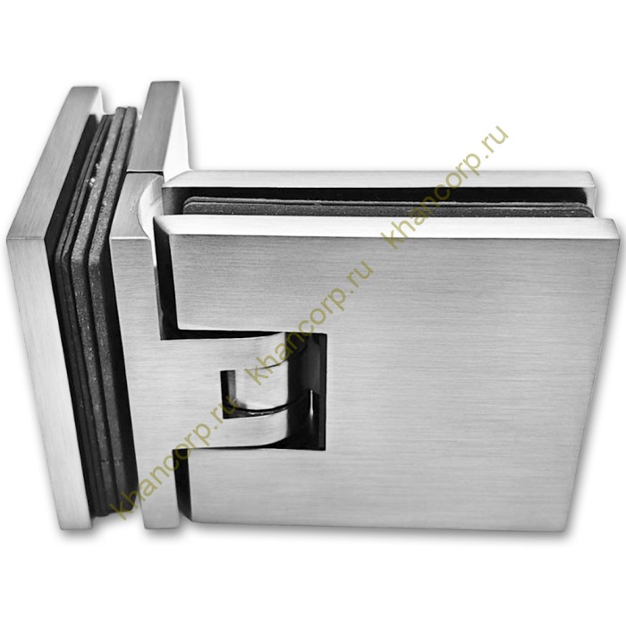 Петля Афродита FDP-233, стекло-стекло 90° с крышками, латунь/матовый