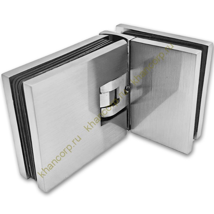 Петля Афродита FDP-233, стекло-стекло 90° с крышками, латунь/матовый