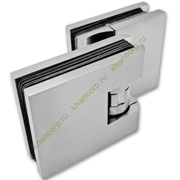 Петля Афродита FDP-233, стекло-стекло 90° с крышками, латунь/матовый