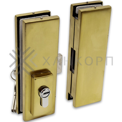 FKZ-40 SUS304/BTP: Замок центральный с ответной частью ключ/ключ, нержавейка/брашированное золото