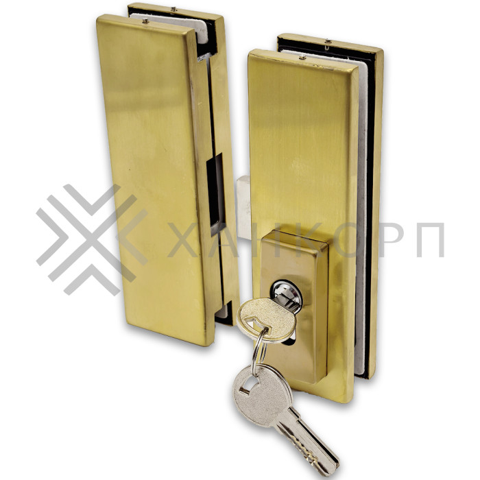 FKZ-40 SUS304/BTP: Замок центральный с ответной частью ключ/ключ, нержавейка/брашированное золото