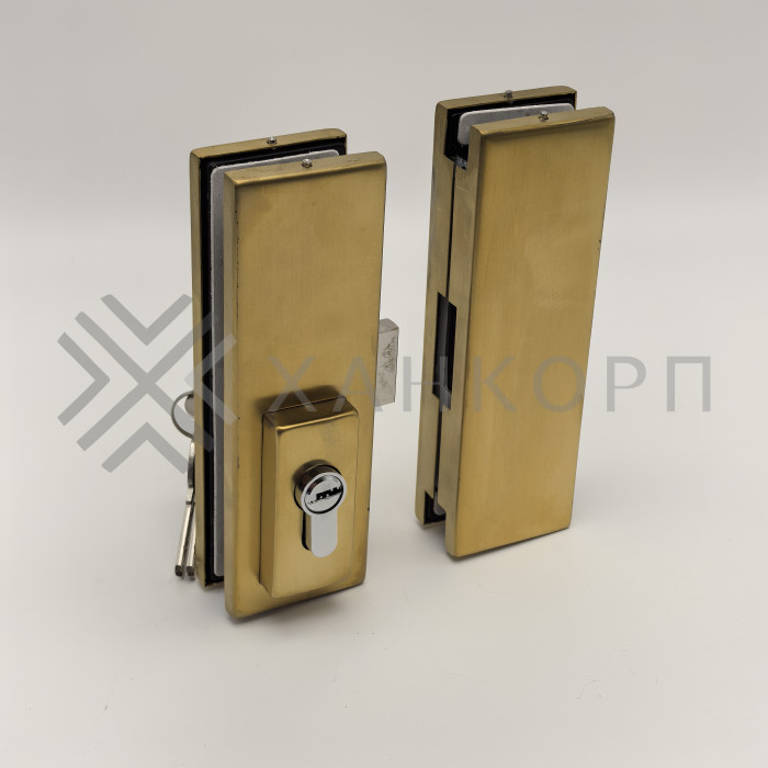 FKZ-40 SUS304/BTP: Замок центральный с ответной частью ключ/ключ, нержавейка/брашированное золото