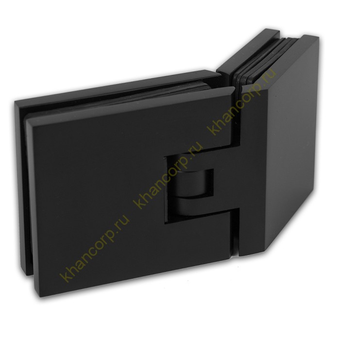 Петля Афродита FDP-234 стекло-стекло 135° с крышками, латунь/черный