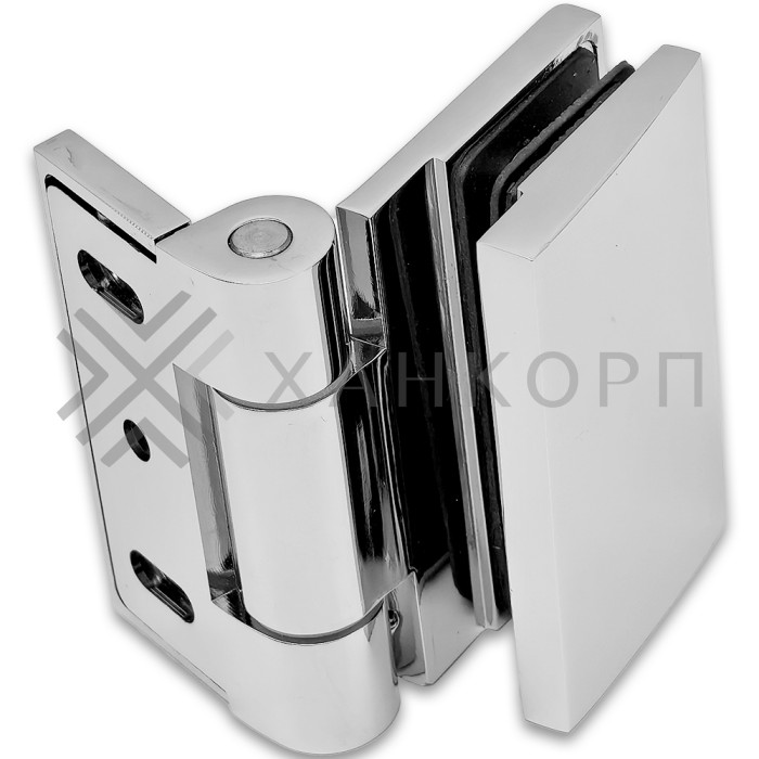 Петля Рея FDP-220 стена-стекло 90° с крышками латунь/хром