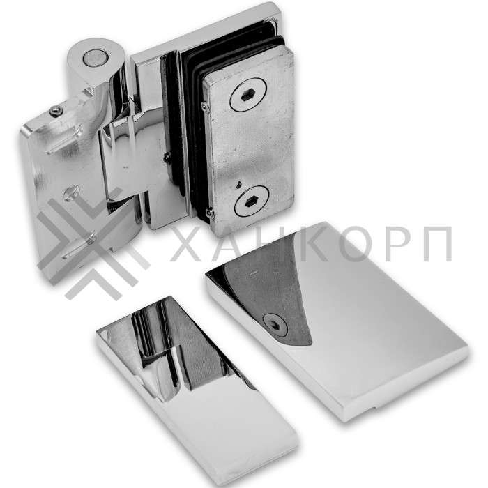 Петля Рея FDP-220 стена-стекло 90° с крышками латунь/хром