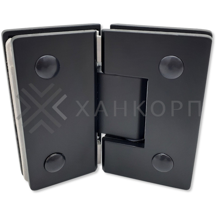 Петля Альфа α FDP-14 стекло-стекло 135˚ нержавейка/черный