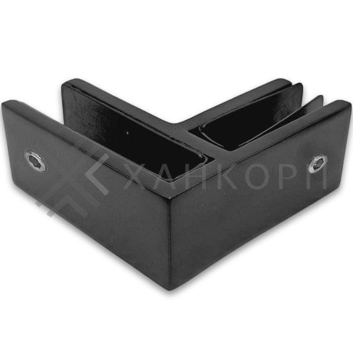 Крепление стекла FKK-202, 67х66 мм стекло-стекло 90°, нержавейка/черный