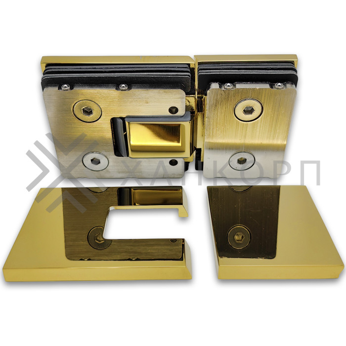 Петля Сирена FDP-212 стекло-стекло 180˚, латунь/золото