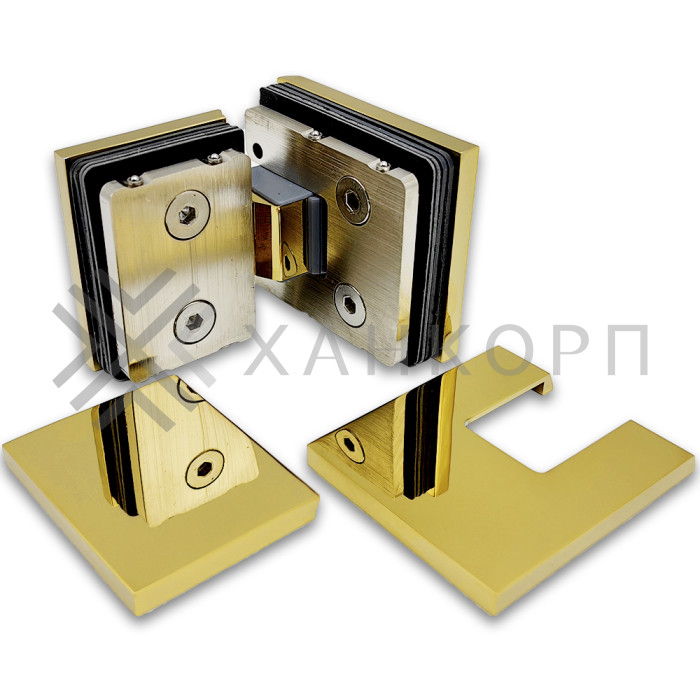 Петля Сирена FDP-212 стекло-стекло 180˚, латунь/золото