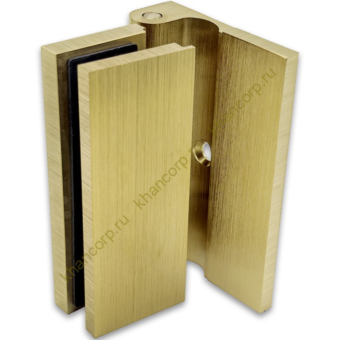 Петля Гера FDP-120, стена-стекло, открывание 90° наружу, латунь/брашированное золото