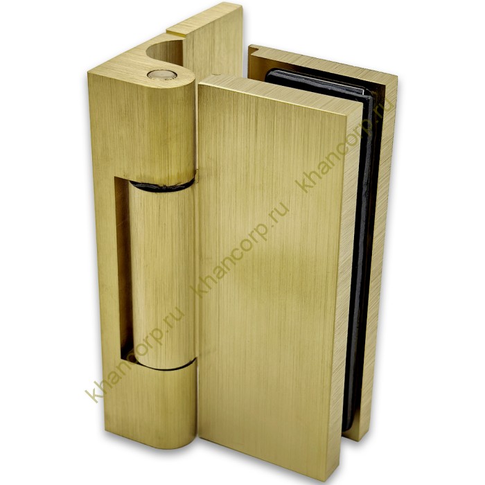 Петля Гера FDP-120, стена-стекло, открывание 90° наружу, латунь/брашированное золото