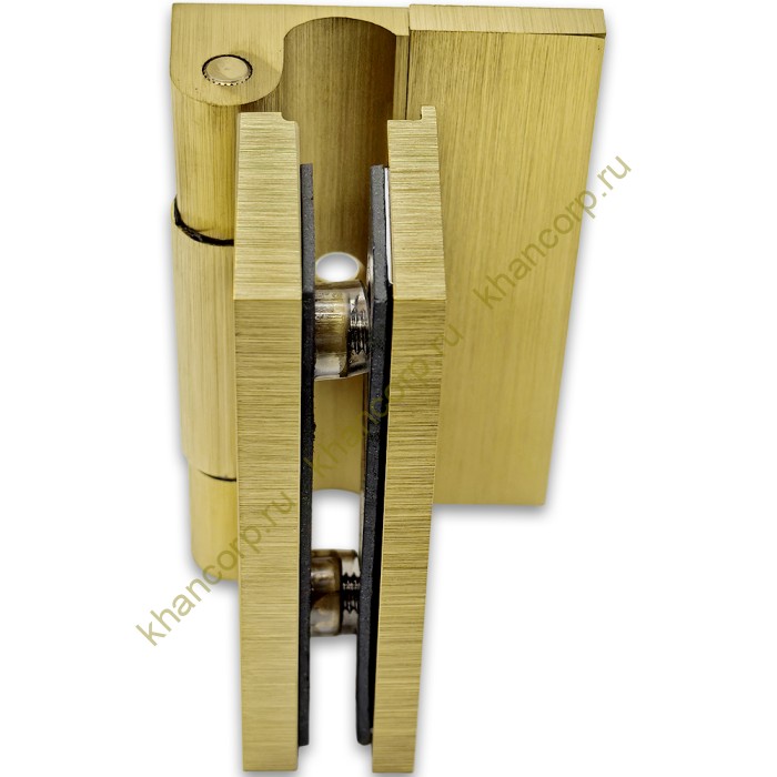 Петля Гера FDP-120, стена-стекло, открывание 90° наружу, латунь/брашированное золото