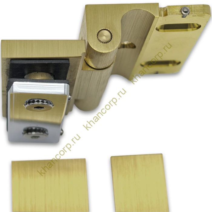 Петля Гера FDP-120, стена-стекло, открывание 90° наружу, латунь/брашированное золото