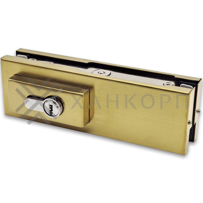 Замок FKZ-30 с овальным ригелем ключ/ключ, нержавейка/брашированное золото
