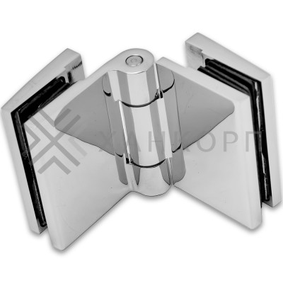 Петля Рея FDP-222 стекло-стекло 180° с крышками латунь/хром