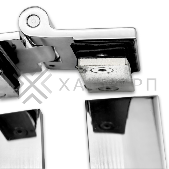 Петля Рея FDP-222 стекло-стекло 180° с крышками латунь/хром