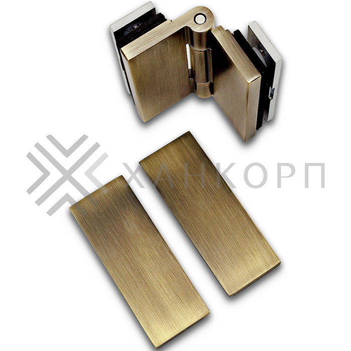 Петля Гера FDP-121 стекло-стекло 180˚, цинк/бронза