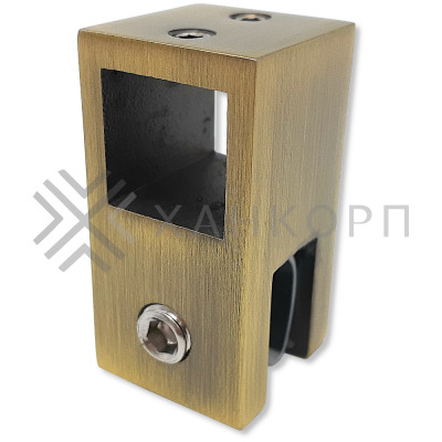 Держатель стекла FDC-53 сквозной 15х15, нержавейка/бронза