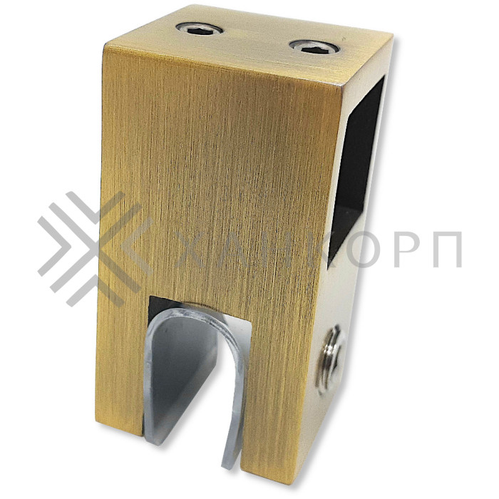 Держатель стекла FDC-53 сквозной 15х15, нержавейка/бронза