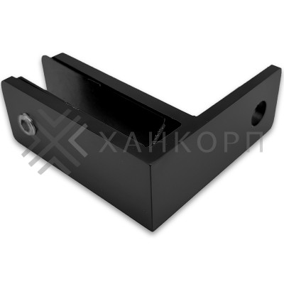 Крепление стекла FKK-203, 67х66 мм стена-стекло 90°, нержавейка/черный