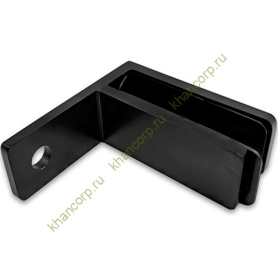 Крепление стекла FKK-203, 67х66 мм стена-стекло 90°, нержавейка/черный