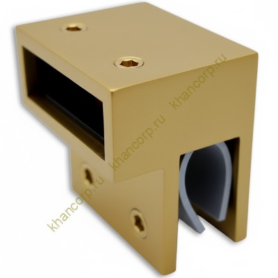 Держатель стекла FDC-33 торцевой 30х10 горизонтальный, нержавейка/матовое золото