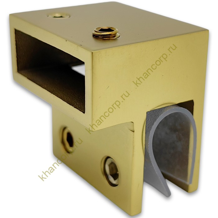 Держатель стекла FDC-33 торцевой 30х10 горизонтальный, нержавейка/матовое золото