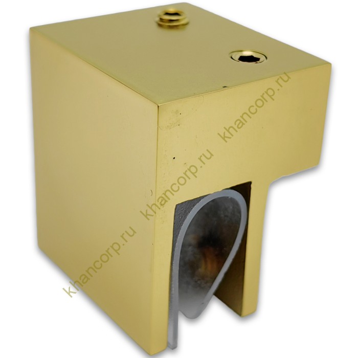 Держатель стекла FDC-33 торцевой 30х10 горизонтальный, нержавейка/матовое золото